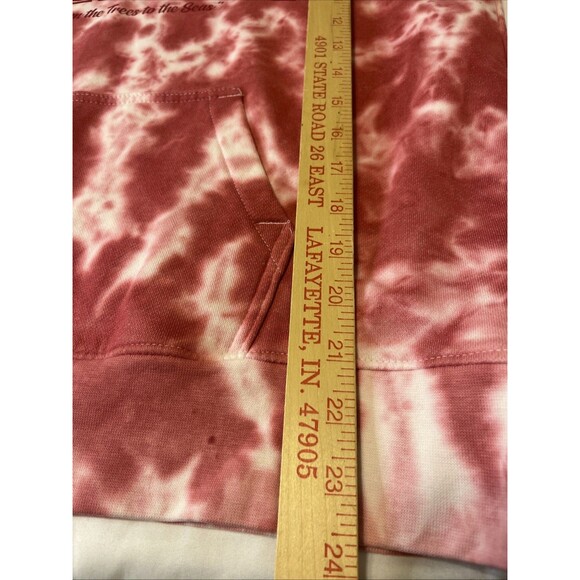 State of Maine Women’s Tie Dye Hoodie Size Small Pink/White Pullover Sweatshirt - Picture 4 of 9